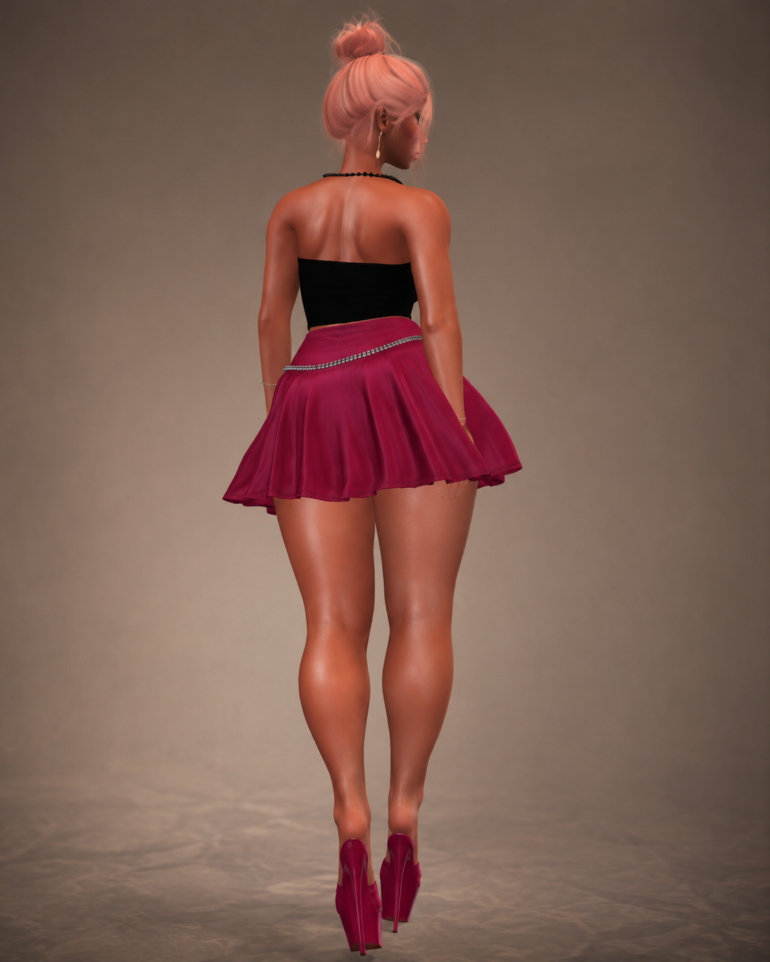 Farilla Flair back view in burgundy